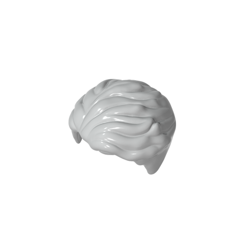 Gobricks,Minifig Hair Swept Left Tousled [Plain],23186