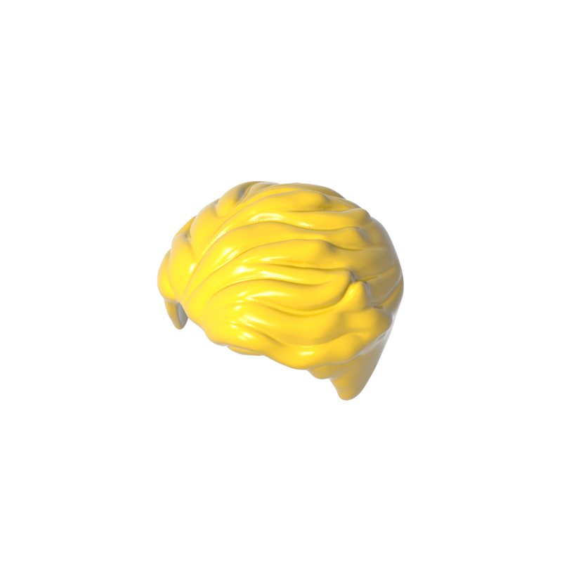 Gobricks,Minifig Hair Swept Left Tousled [Plain],23186