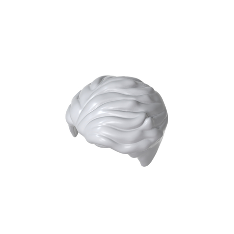 Gobricks,Minifig Hair Swept Left Tousled [Plain],23186