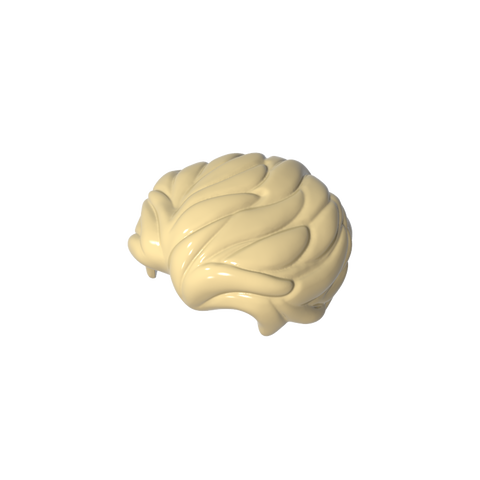 Gobricks,Minifig Hair Swept Back with Slight Widow's Peak and Short Side Burns [Plain],25972