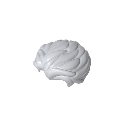 Gobricks,Minifig Hair Swept Back with Slight Widow's Peak and Short Side Burns [Plain],25972