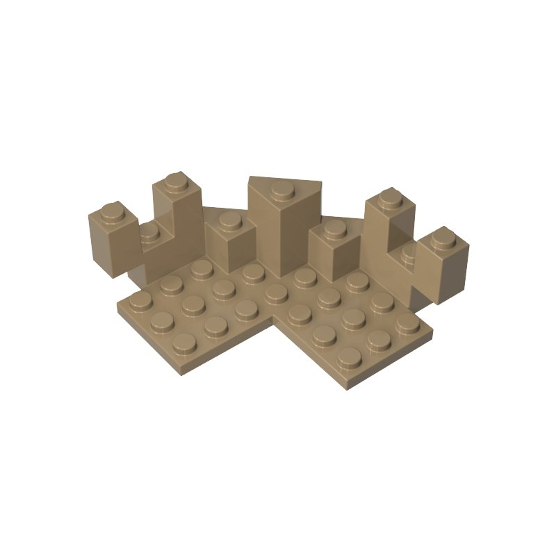 Gobricks,Castle Turret Top 7 x 7 Corner,6072