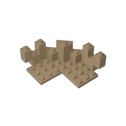 Gobricks,Castle Turret Top 7 x 7 Corner,6072