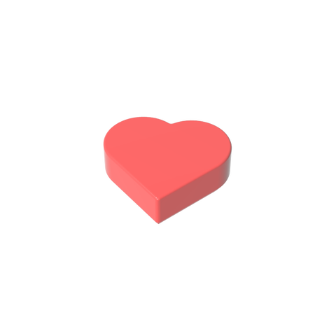 Gobricks,Tile 1 x 1 Heart,39739