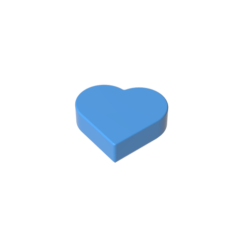Gobricks,Tile 1 x 1 Heart,39739