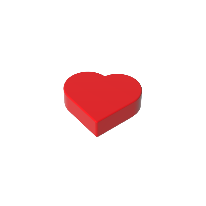 Gobricks,Tile 1 x 1 Heart,39739