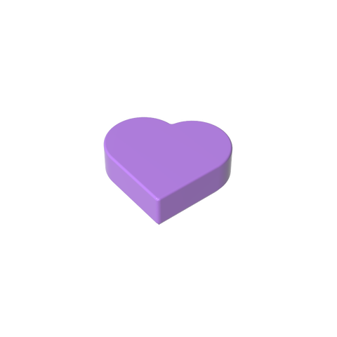 Gobricks,Tile 1 x 1 Heart,39739