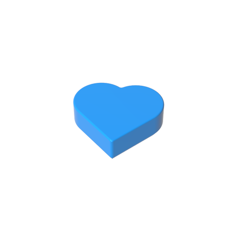 Gobricks,Tile 1 x 1 Heart,39739