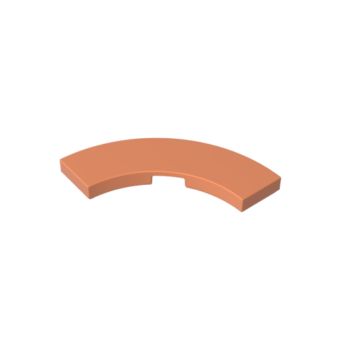 Gobricks,Tile 3 x 3 Curved, Macaroni,79393