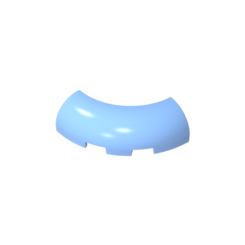 Gobricks,Brick Round Corner 3 x 3 x 1 with Bottom Cut Outs [No Studs] [1/4 Arch],65617