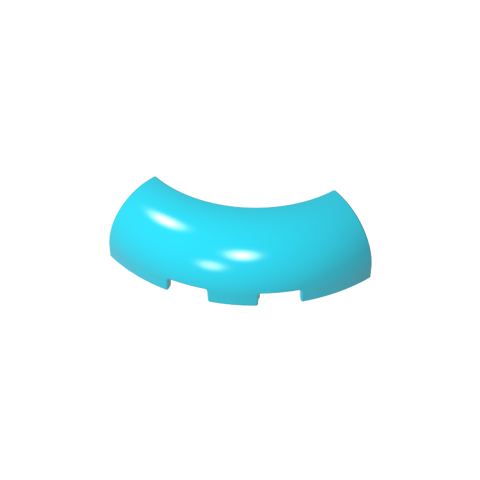 Gobricks,Brick Round Corner 3 x 3 x 1 with Bottom Cut Outs [No Studs] [1/4 Arch],65617