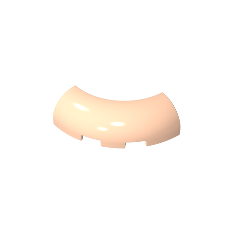 Gobricks,Brick Round Corner 3 x 3 x 1 with Bottom Cut Outs [No Studs] [1/4 Arch],65617