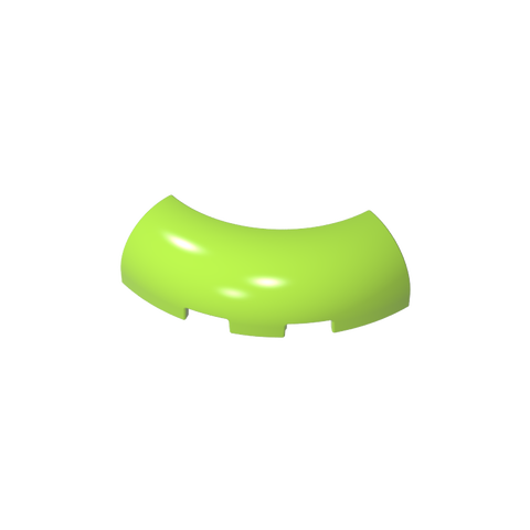 Gobricks,Brick Round Corner 3 x 3 x 1 with Bottom Cut Outs [No Studs] [1/4 Arch],65617
