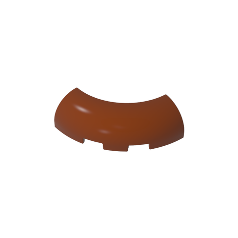 Gobricks,Brick Round Corner 3 x 3 x 1 with Bottom Cut Outs [No Studs] [1/4 Arch],65617