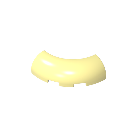 Gobricks,Brick Round Corner 3 x 3 x 1 with Bottom Cut Outs [No Studs] [1/4 Arch],65617
