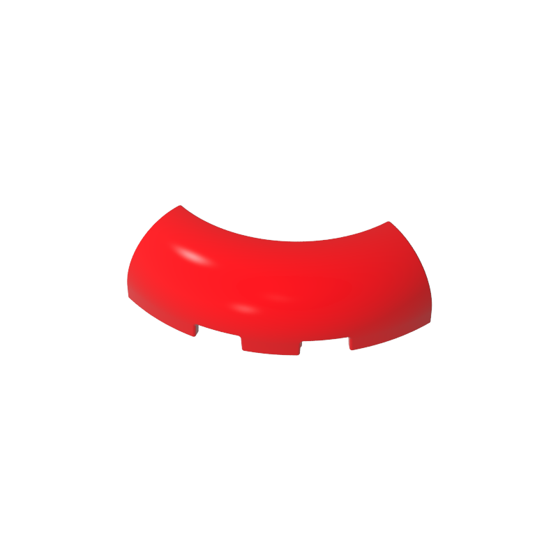 Gobricks,Brick Round Corner 3 x 3 x 1 with Bottom Cut Outs [No Studs] [1/4 Arch],65617