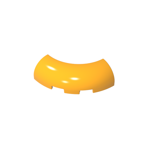 Gobricks,Brick Round Corner 3 x 3 x 1 with Bottom Cut Outs [No Studs] [1/4 Arch],65617