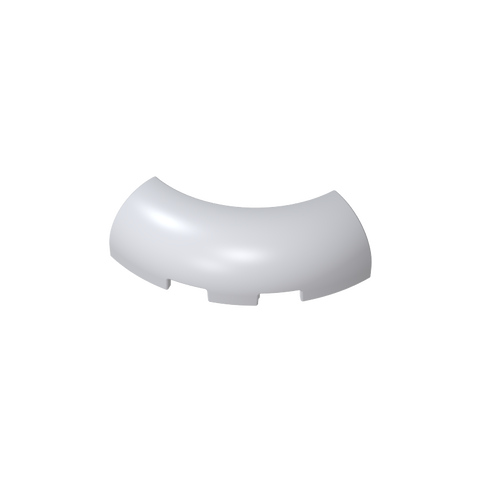 Gobricks,Brick Round Corner 3 x 3 x 1 with Bottom Cut Outs [No Studs] [1/4 Arch],65617