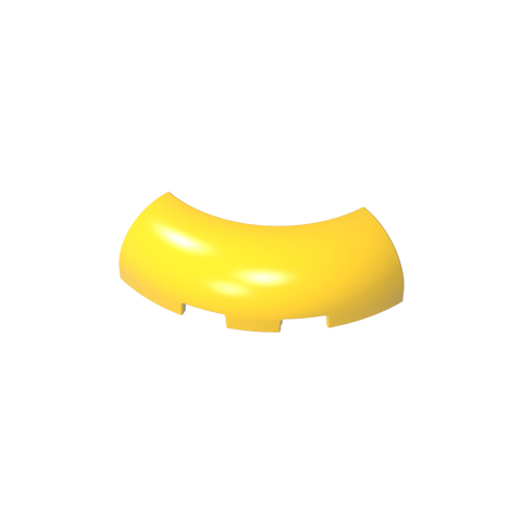 Gobricks,Brick Round Corner 3 x 3 x 1 with Bottom Cut Outs [No Studs] [1/4 Arch],65617