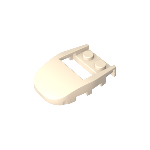 Gobricks,Wedge Curved 4 x 3 Cut Back with Cutout, Two Studs [Plain],50948