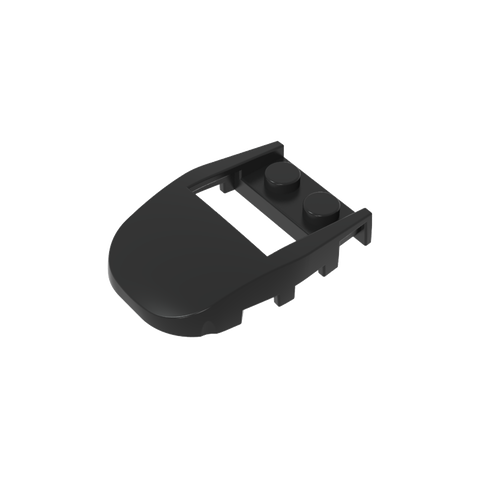 Gobricks,Wedge Curved 4 x 3 Cut Back with Cutout, Two Studs [Plain],50948