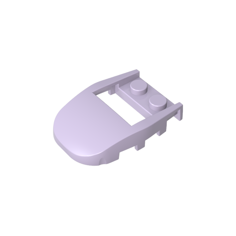 Gobricks,Wedge Curved 4 x 3 Cut Back with Cutout, Two Studs [Plain],50948