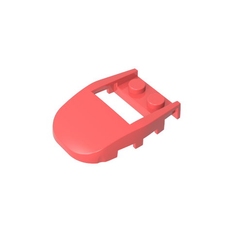 Gobricks,Wedge Curved 4 x 3 Cut Back with Cutout, Two Studs [Plain],50948