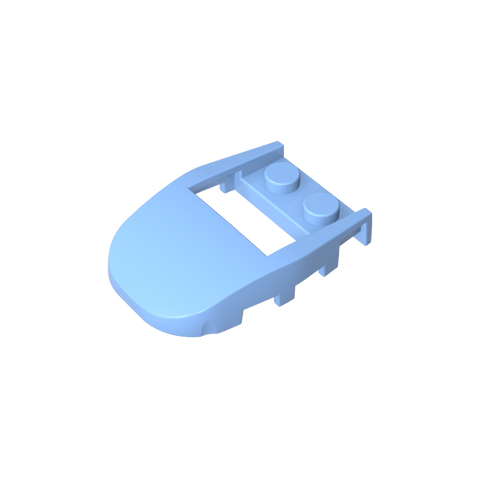 Gobricks,Wedge Curved 4 x 3 Cut Back with Cutout, Two Studs [Plain],50948