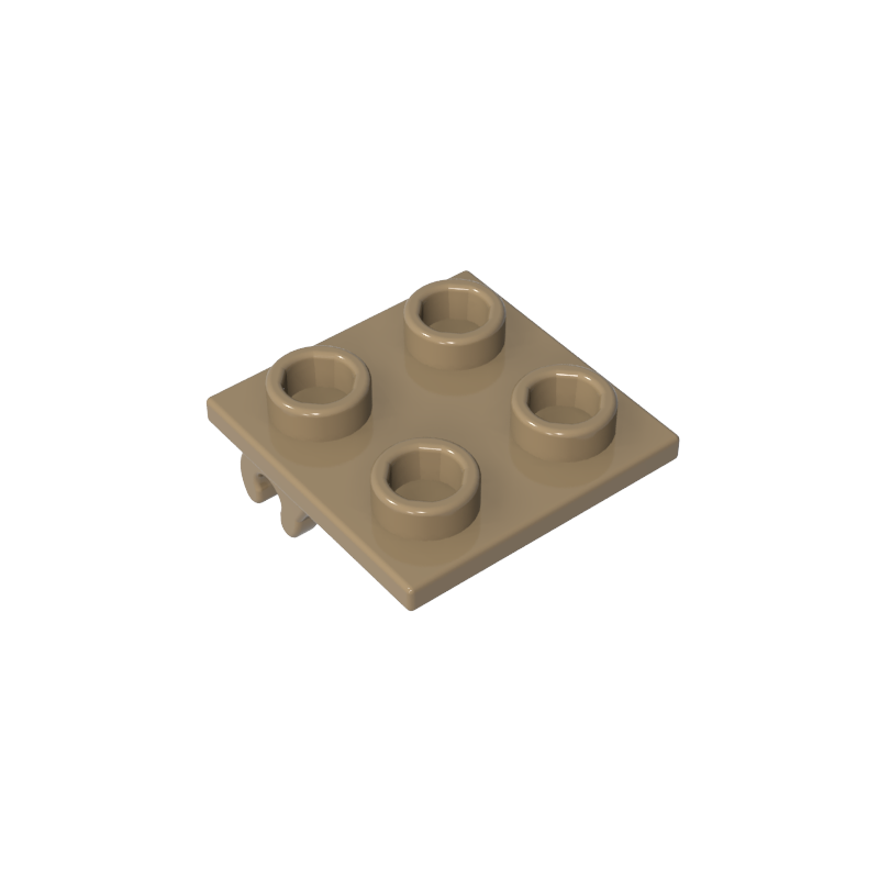 Gobricks,Wheel Holder 2 x 2 Thin with Clips, Plane Single,2415