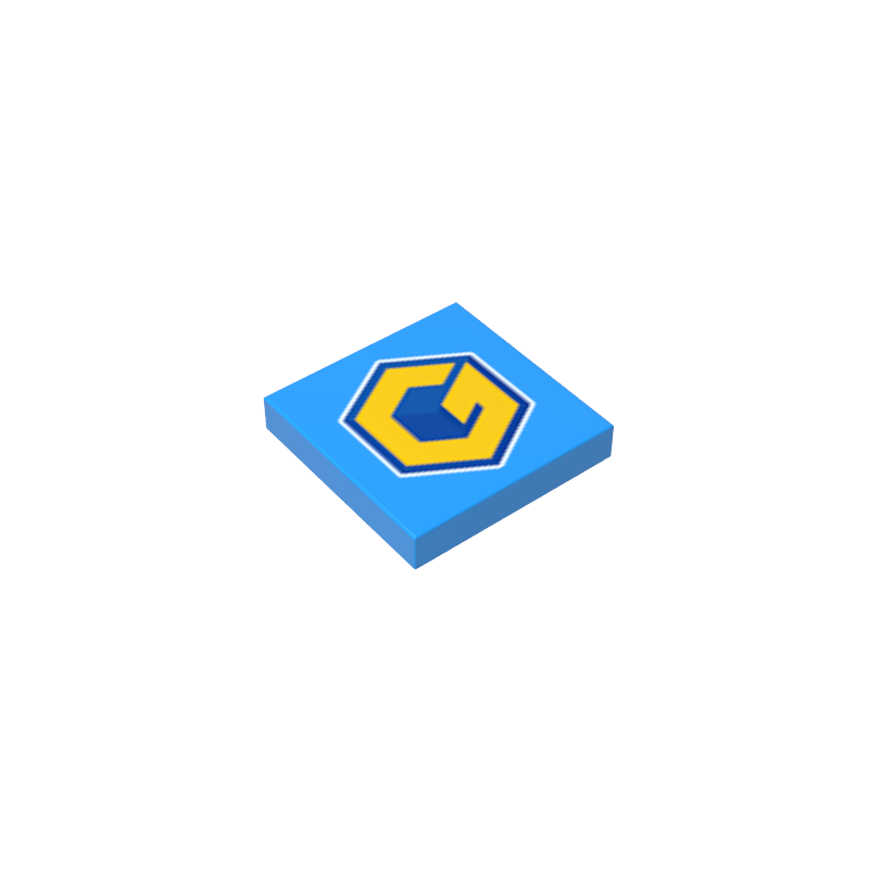 Gobricks,2x2 glossy panel print high brick building block LOGO icon,GDS561DE1611