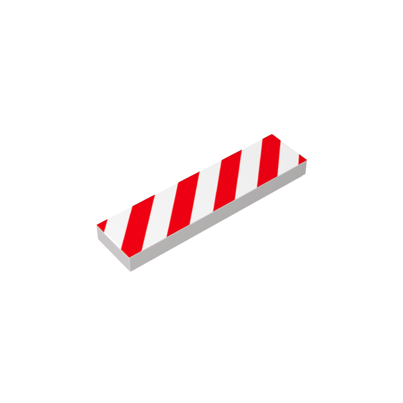 Gobricks,1x4 glossy panel print warning sign,2431p02