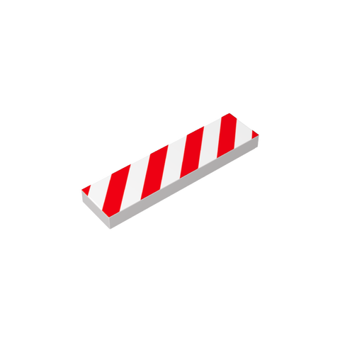 Gobricks,1x4 glossy panel print warning sign,2431p02