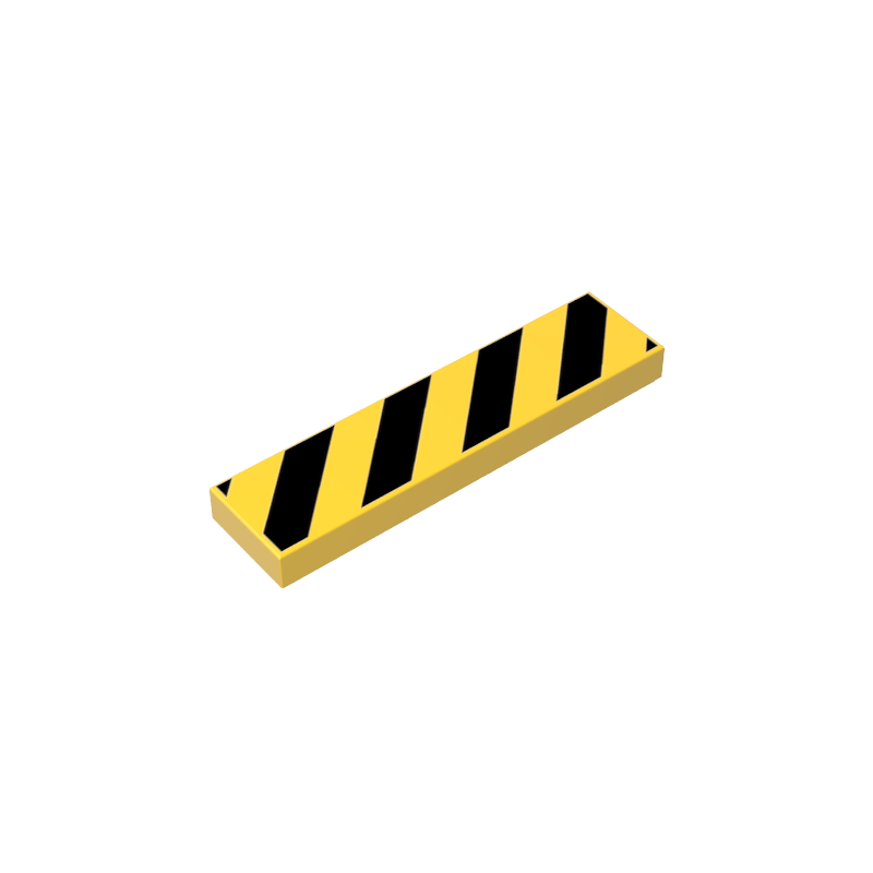 Gobricks,1x4 glossy panel print warning sign,2431p52