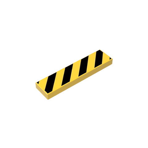 Gobricks,1x4 glossy panel print warning sign,2431p52