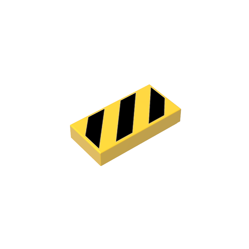 Gobricks,1x2 glossy panel printing warning sign,3069bpb436,3069bpb0436