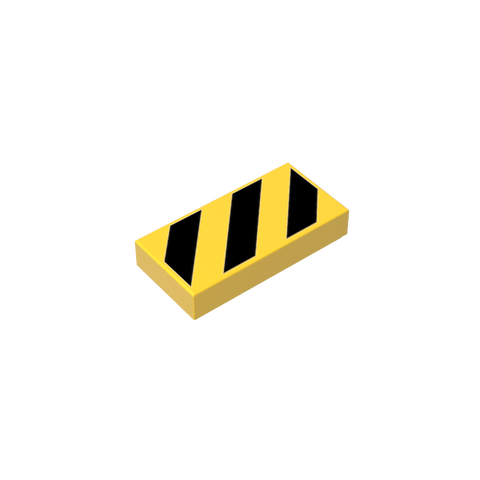 Gobricks,1x2 glossy panel printing warning sign,3069bpb436,3069bpb0436