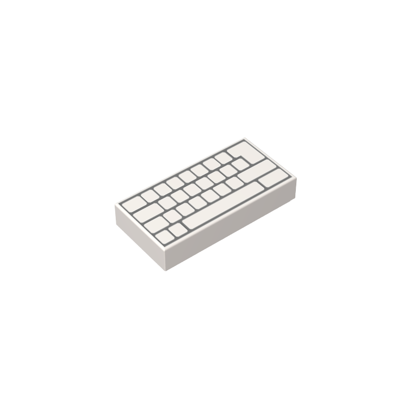 Gobricks,1x2 glossy panel print keyboard,3069bpb0856,3069bpb856