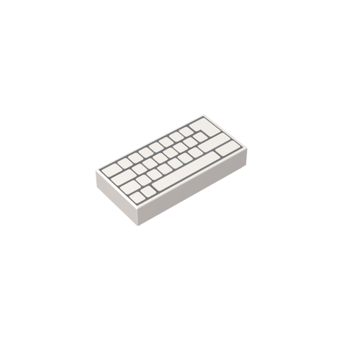 Gobricks,1x2 glossy panel print keyboard,3069bpb0856,3069bpb856
