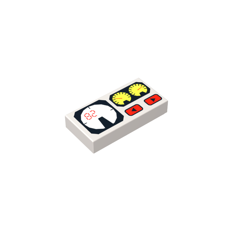 Gobricks,1x2 glossy panel print instrument panel,3069bpc3