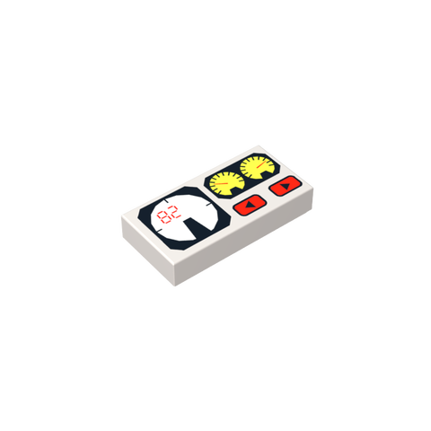 Gobricks,1x2 glossy panel print instrument panel,3069bpc3