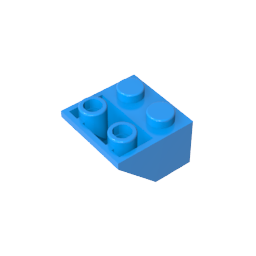 Gobricks ,Slope Inverted 45° 2 x 2 [Ovoid Bottom Pin, Bar-sized Stud Holes],3660