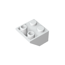 Gobricks ,Slope Inverted 45° 2 x 2 [Ovoid Bottom Pin, Bar-sized Stud Holes],3660