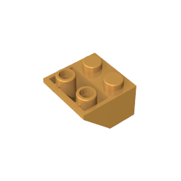 Gobricks ,Slope Inverted 45° 2 x 2 [Ovoid Bottom Pin, Bar-sized Stud Holes],3660