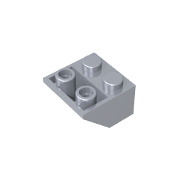 Gobricks ,Slope Inverted 45° 2 x 2 [Ovoid Bottom Pin, Bar-sized Stud Holes],3660