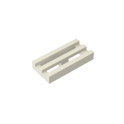 Gobricks ,Tile Special 1 x 2 Grille with Bottom Groove,2412