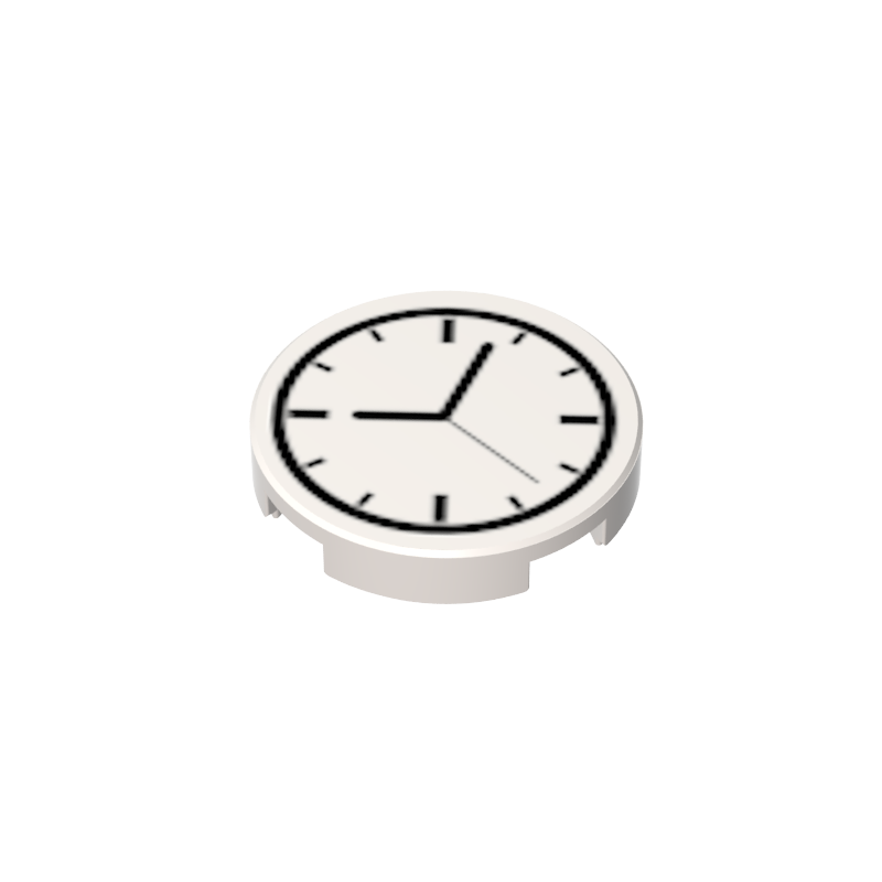 Gobricks,2x2 glossy round plate clock,14769pb001