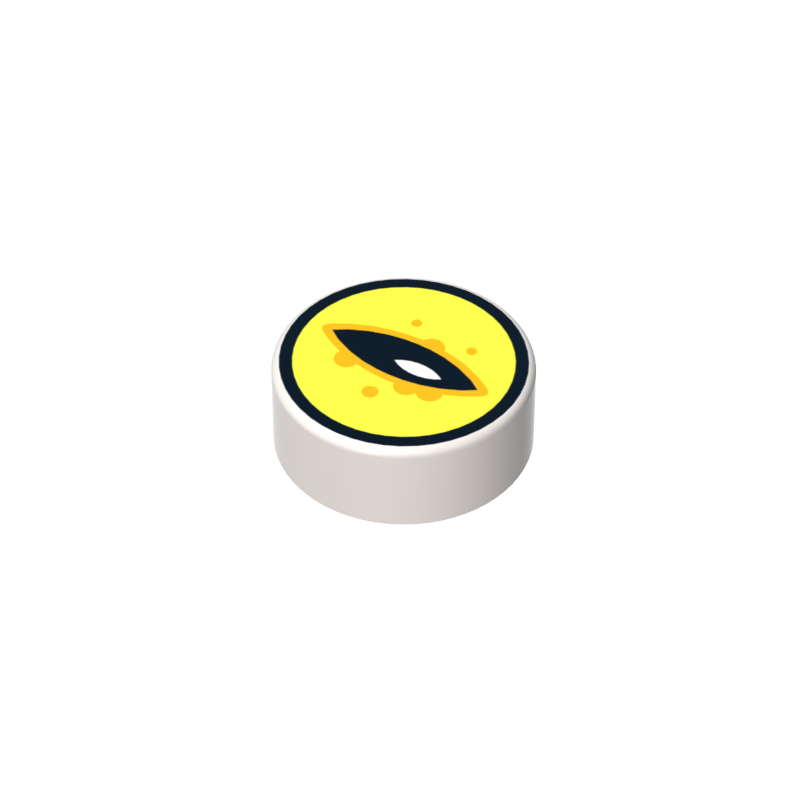 Gobricks,1x1 round glossy panel print cat eye,98138pb056
