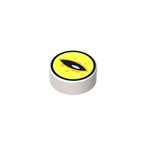 Gobricks,1x1 round glossy panel print cat eye,98138pb056