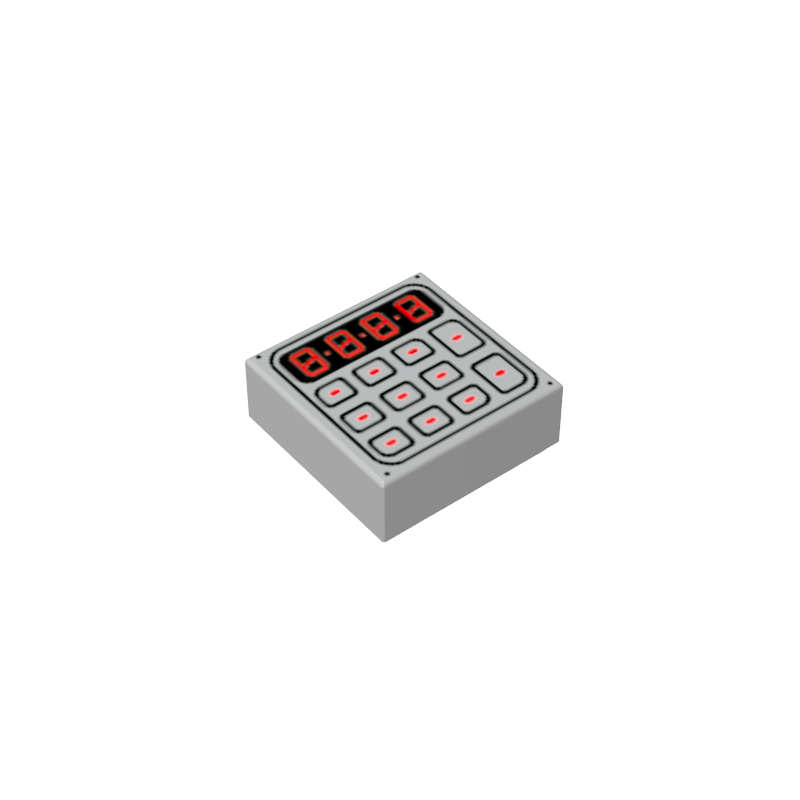 Gobricks,1x1 glossy panel print Calculator,3070bpb089,3070bpc0