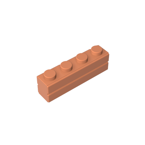 Gobricks,Brick Special 1 x 4 with Masonry Brick Profile,15533